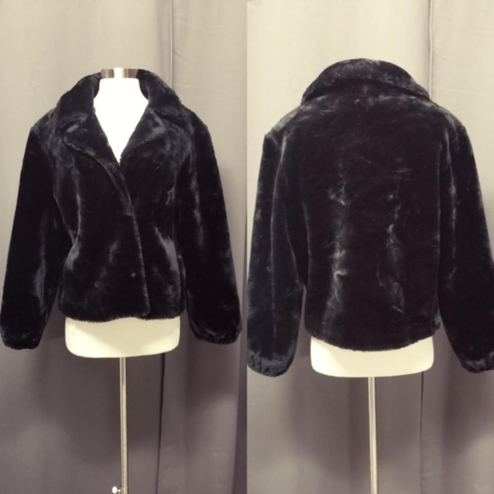 Fabulous Furs Midnight Faux Fur Puffer Jacket